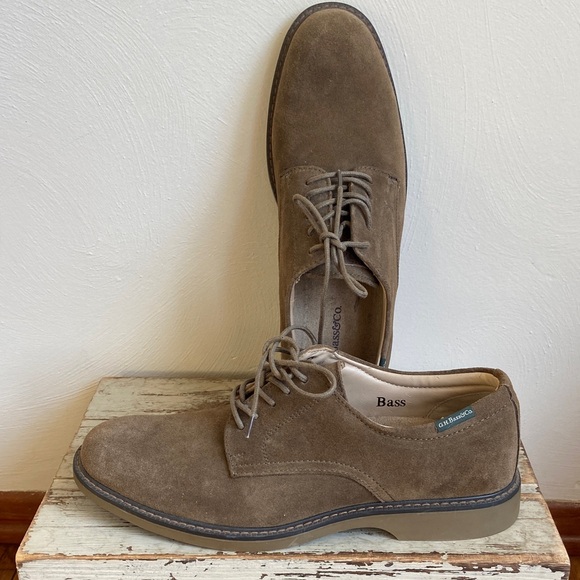 Bass Men\'s Tan Suede Oxfords 10М main image 5